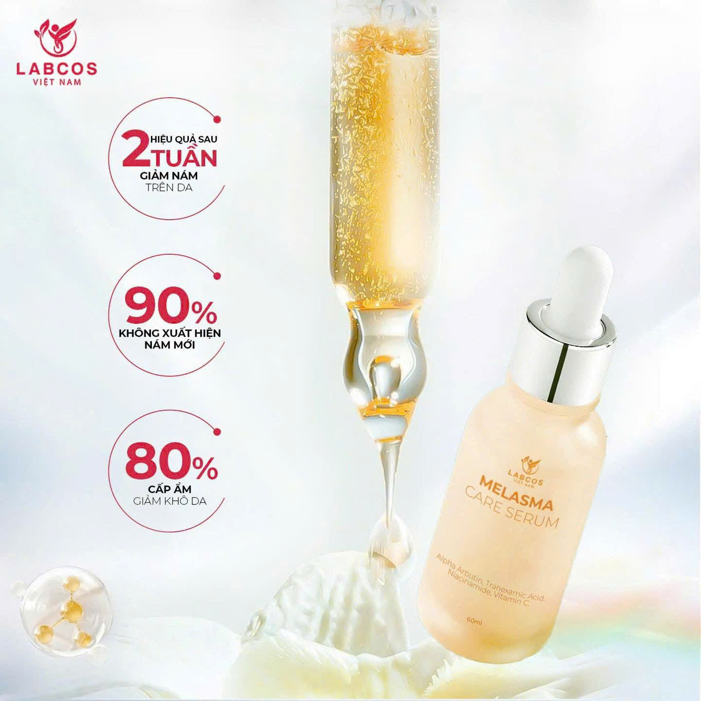 Làn da trắng sáng, không tì vết với Serum Melasma Care