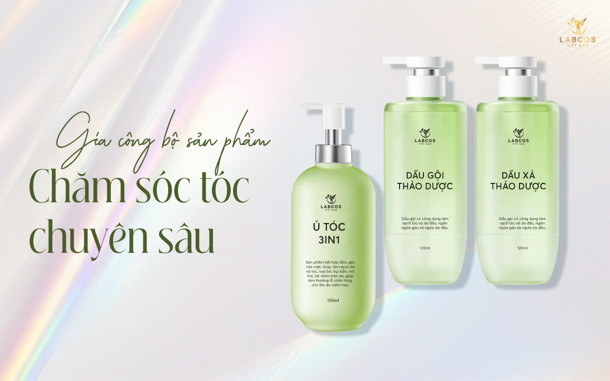 GIA CÔNG BỘ 3 SẢN PHẨM CHĂM SÓC TÓC CHUYÊN SÂU LABCOS: CHÌA KHÓA VÀNG CHO MÁI TÓC KHỎE ĐẸP